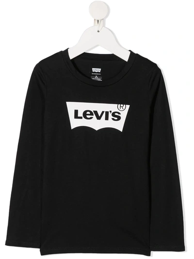 Levi's Kids' Logo-print Crew Neck Tee In Black