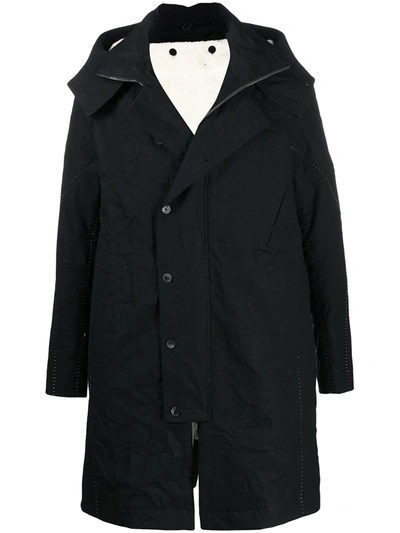 Masnada Panelled Long-sleeved Coat In Black
