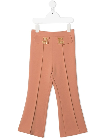 Elisabetta Franchi La Mia Bambina Kids' Flared Trousers In Pink