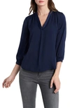 Vince Camuto Rumple Fabric Blouse In Caviar