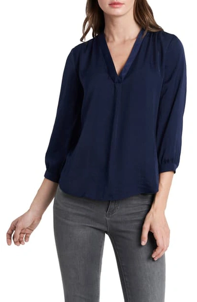 Vince Camuto Rumple Fabric Blouse In Caviar