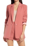 Endless Rose Tailored Single Button Blazer In Dusty Rose