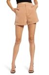 Endless Rose High Waist Tailored Shorts In Tan