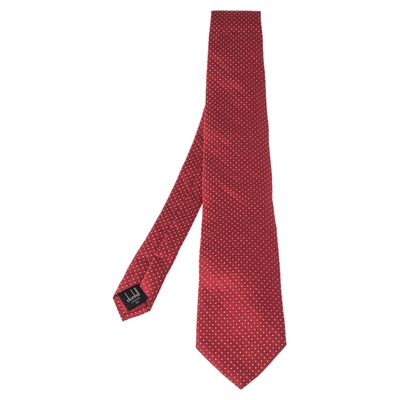 Pre-owned Dunhill Red Dot Patterned Jacquard Silk Tie