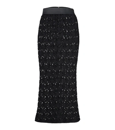 Dolce & Gabbana Virgin Wool Pencil Skirt In Black