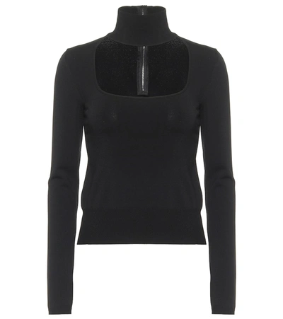 Dolce & Gabbana Cutout Mock Neck Sweater In Black