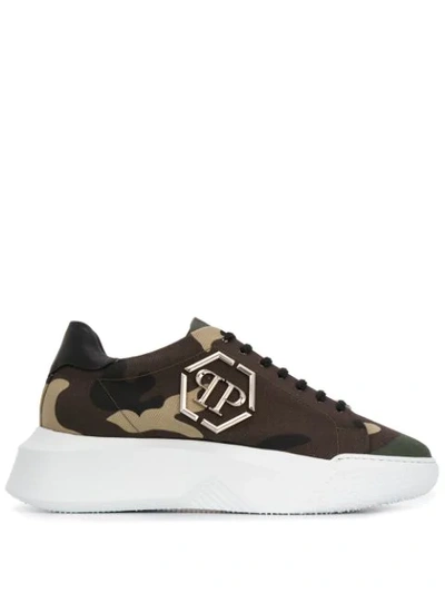 Philipp Plein Godzilla Runner Platform Trainers In Brown
