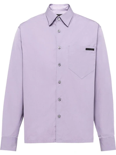 Prada Classic Straight-fit Shirt In Purple