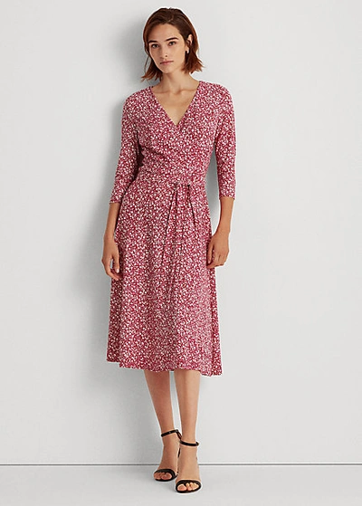 Lauren Ralph Lauren Floral Jersey Surplice Dress In Modern Dahlia/colonial  Cr | ModeSens