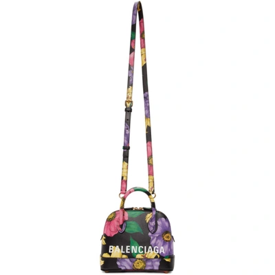 Balenciaga Medium Ville Floral Print Top Handle Bag In Multicolor