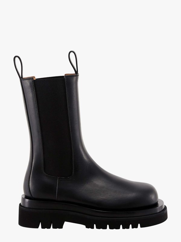 Bottega Veneta Bv Calfskin Lug Boots With Elasticated Side Panels In Black | ModeSens