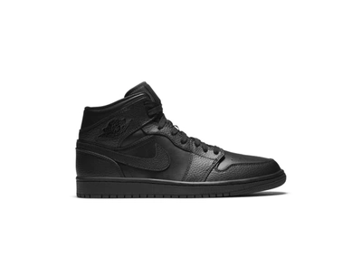 Pre-owned Nike Jordan 1 Mid Triple Black In Black/white/black