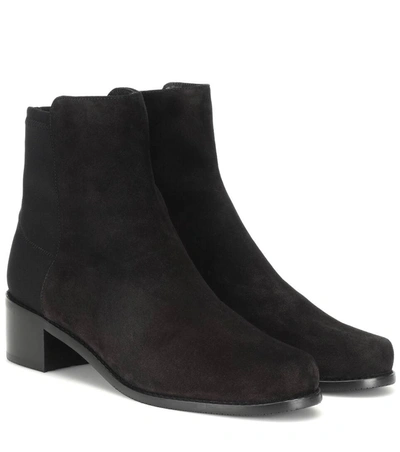 Stuart Weitzman Easy On Reserve Suede Ankle Boots In Black