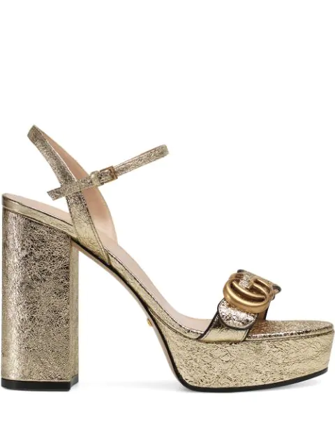 gucci gold marmont sandals