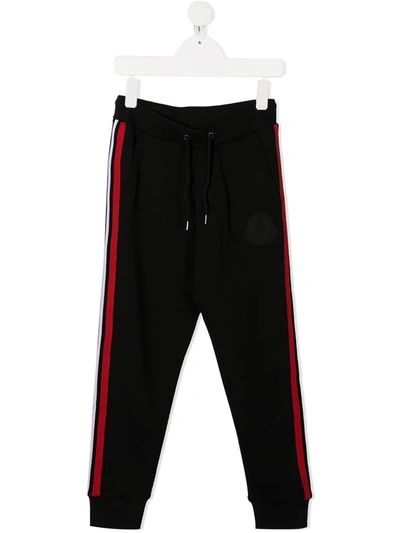 Moncler Kids' Side Stripe Trousers In Black