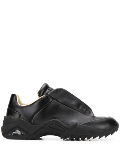 Maison Margiela New Future Leather Low-top Sneakers In Black