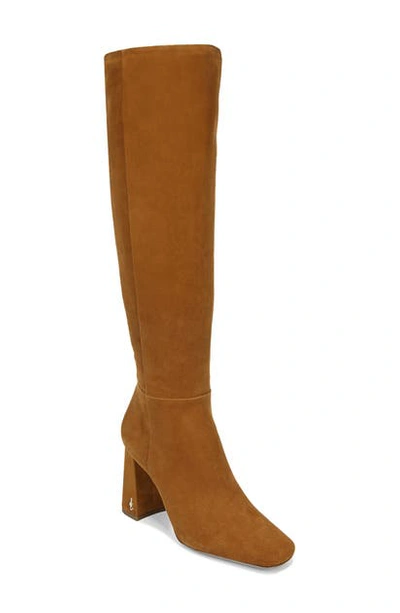 Sam Edelman Women's Clarem Square Toe High Heel Tall Boots In Luggage Suede