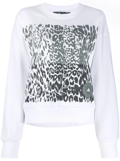 Adidas By Stella Mccartney Leopard-print Sweatshirt In White