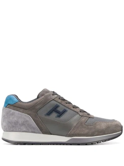 Hogan H321 Low-top Sneakers In W Grigio Scuro/grafitech/fumo/catrame Scuro