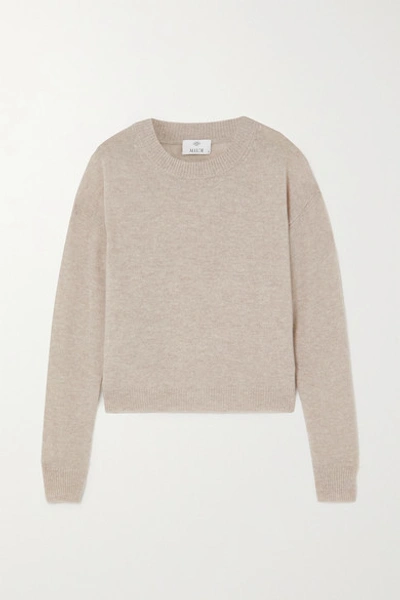 Allude Wool And Cashmere-blend Sweater In Beige