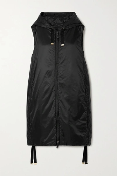 Max Mara The Cube Cameluxe Hooded Padded Shell Vest In Black