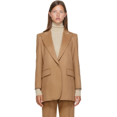 Max Mara Eva Wool Single-breasted Blazer In Brown