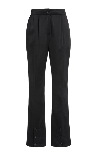 La Collection Women's Namika Silk Satin Split-leg Trousers In Black