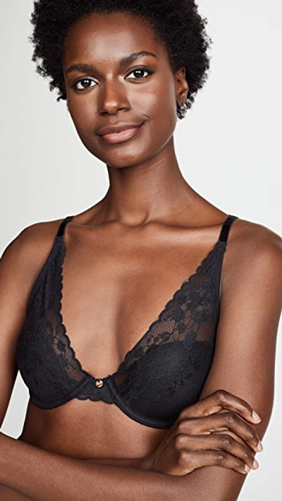 Natori Cherry Blossom Convertible Contour Underwire Bra 721191 In Black