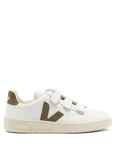 Veja V-lock Velcro-strap Leather Trainers In Extra White Kaki