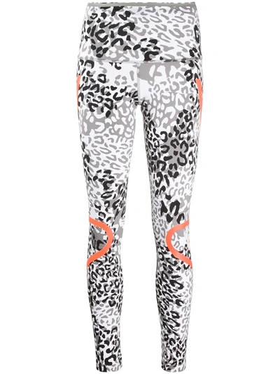 Adidas By Stella Mccartney Truepace High-rise Leopard-print Leggings In Grey