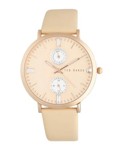 Ted Baker Plated Stainless Steel Multifunction Watch In Rose Gold