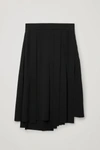 Cos Pleated Asymmetric Skirt In Black
