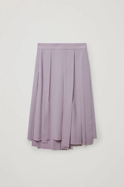 Cos Pleated Asymmetric Skirt In Purple