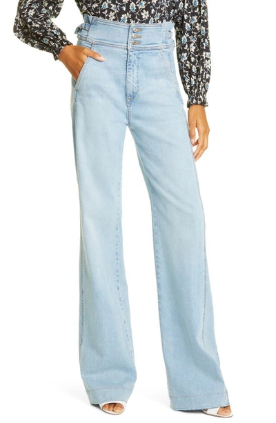 Veronica Beard Vira Blue Wide-leg Jeans In Denim