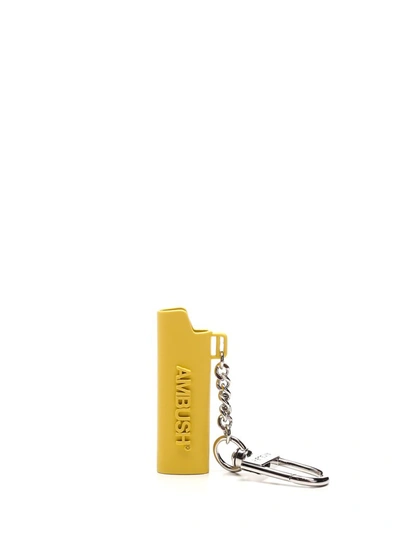 Ambush Logo Lighter Case Key Chain In Yellow
