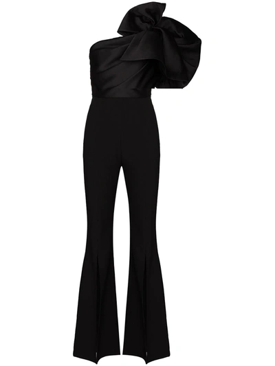 Solace London Laney Statement-sleeve Jumpsuit In Black