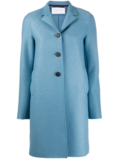 Harris Wharf London Single-breasted Felt Coat In Blue