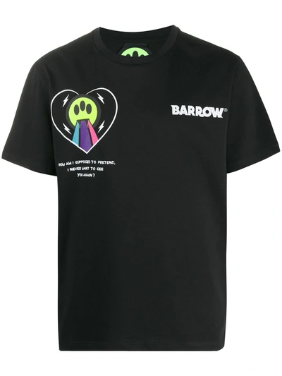 Barrow Graphic-print Cotton T-shirt In Black,yellow,fuchsia
