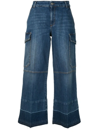 Stella Mccartney Wide-leg Cropped Jeans In Blue