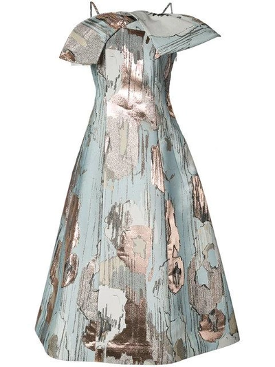 Vika Gazinskaya Metallic Detail Flared Dress