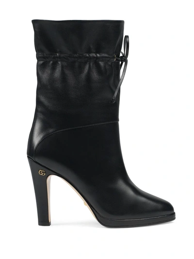 Gucci Women's Ankle Boot With Double G In Nero