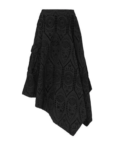 Ganni Midi Skirts In Black