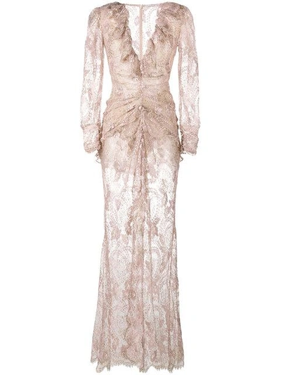 Alessandra Rich Lace Dress In Pink. In Blush