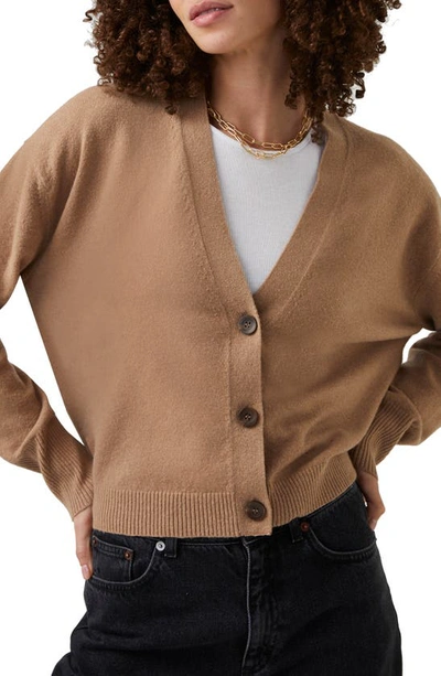 French Connection Millia Vhari Cardigan Sweater In Camel | ModeSens