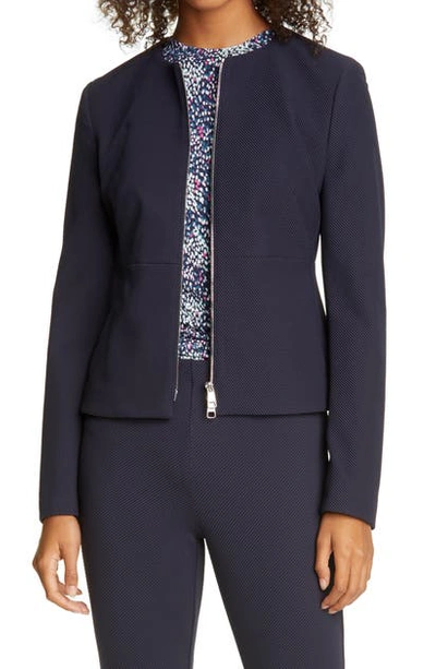 Hugo Boss Jedrila Zip Front Blazer In Midnight