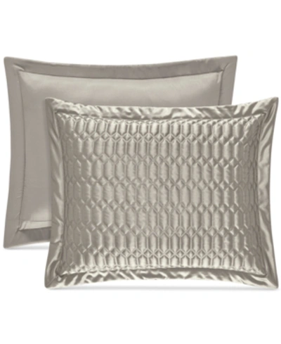 J Queen New York Satinique Quilted Sham, King In Silver