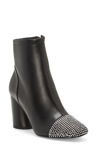 Rebecca Minkoff Ilia Embellished-toe Leather Booties In Black 01