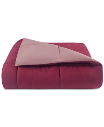 Martha Stewart Collection Martha Stewart Essentials Down Alternative Solid Reversible Comforter, King, Created For Macy's Bedd In Burgundy