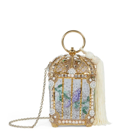 Judith Leiber Crystal-embellished Birdcage Clutch Bag In Champagne
