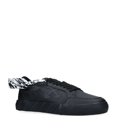 Off-white Low-top Leather Vulcanized Sneakers In Black